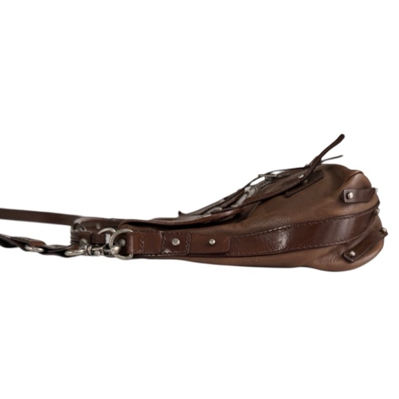 Gryson Italy Brown Leather Saddle Bag - Picture 6 of 15